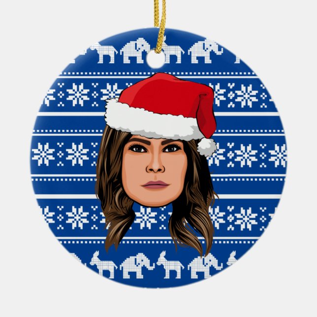 MELANIA TRUMP Weihnachten Keramik Ornament (Vorne)