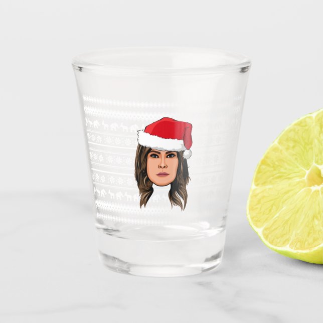 MELANIA TRUMP Weihnachten Schnapsglas (Vorderseite)