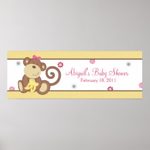 Melanie, das Monkey Baby Shower Banner Poster