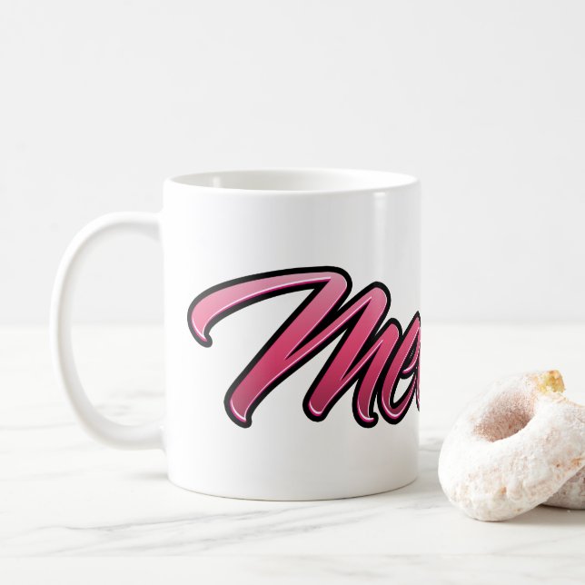 Melanie faded pink Tasse Teetasse Kaffeetasse (Mit Donut)
