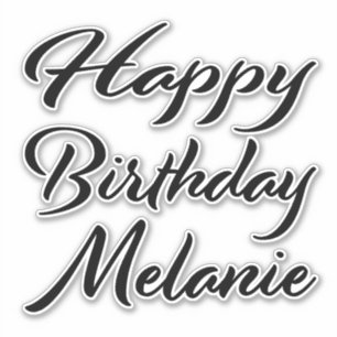 Melanie Name Vorname black Sticker Geburtstag