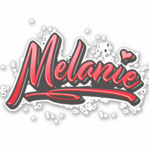 Melanie red Heart Graffiti Aufkleber Sticker