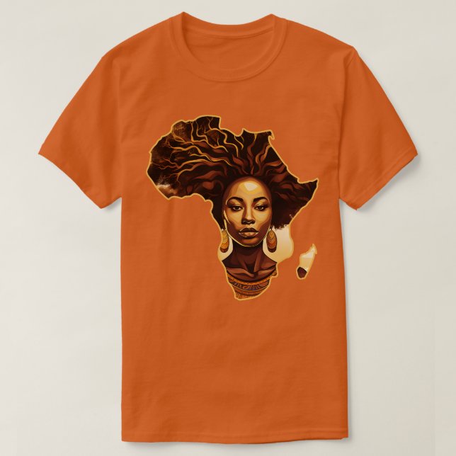 Melanin Africa Map Shape T-Shirt (Design vorne)
