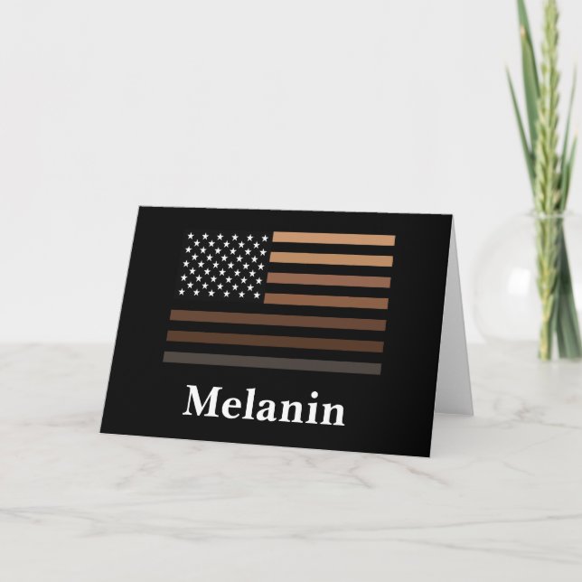 Melanin African American USA Flag Black History Karte (Vorderseite)