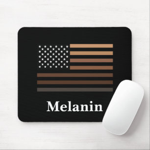 Melanin African American USA Flag Black History Mousepad