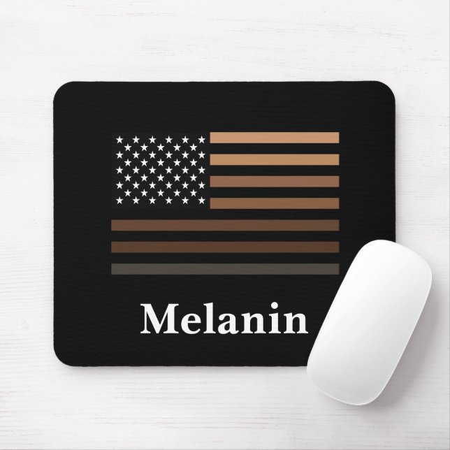 Melanin African American USA Flag Black History Mousepad (Mit Mouse)