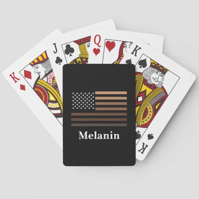 Melanin African American USA Flag Black History Spielkarten (Rückseite)