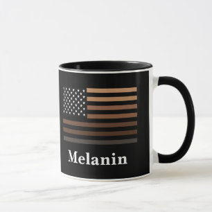 Melanin African American USA Flag Black History Tasse