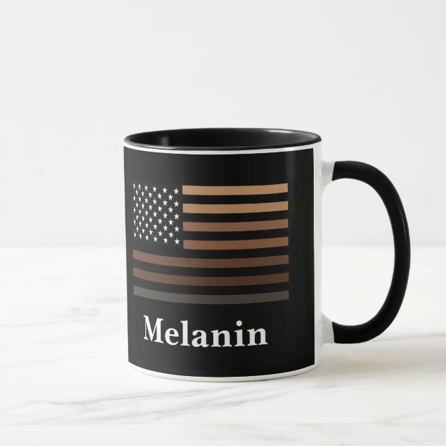 Melanin African American USA Flag Black History Tasse (Rechts)
