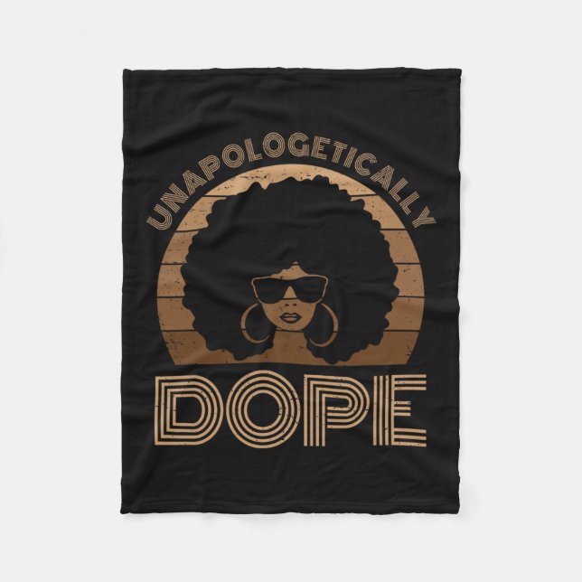 Melanin Afro Queen Black Fleecedecke (Vorderseite)