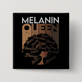 Melanin Afro Queen Word Art Button
