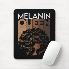 Melanin Afro Queen Word Art Mousepad