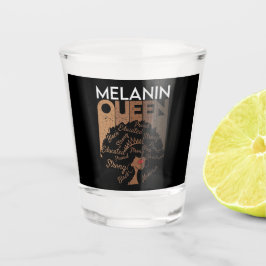 Melanin Afro Queen Word Art Schnapsglas