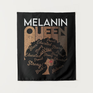 Melanin Afro Queen Word Art Wandteppich