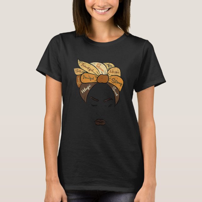 Melanin Afro Woman Black History Month BLM Melanin T-Shirt (Vorderseite)
