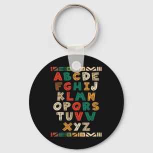 Melanin Alphabet Schwarze Geschichte Monat Afrikan Schlüsselanhänger