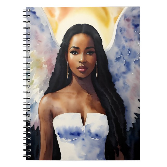 Melanin Angel Woman Kunst, Dichtung und Musik Notizblock (Vorderseite)