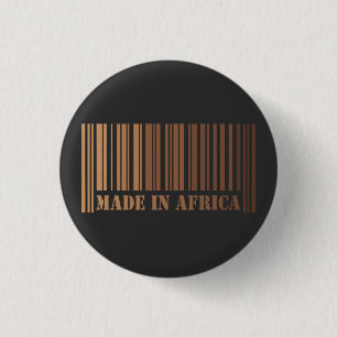 Melanin Barcode Design Proudding Made in Africa Button