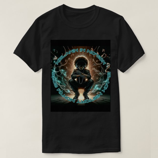 Melanin bewegt das Universum T-Shirt (Design vorne)