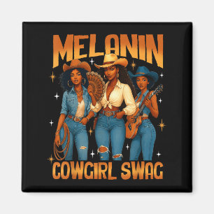 Melanin Black Cowgirl Magic Western Juneteenth Bla Magnet
