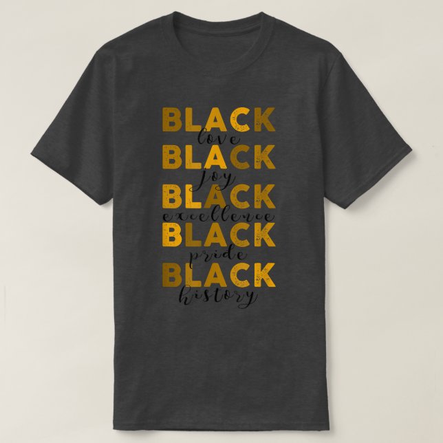 Melanin Black Ecellence Black History Month Prix  T-Shirt (Design vorne)