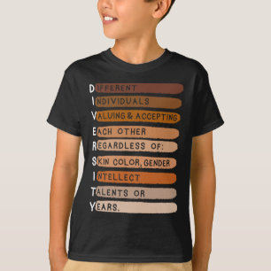Melanin Black History Month Diversity Typografie T-Shirt