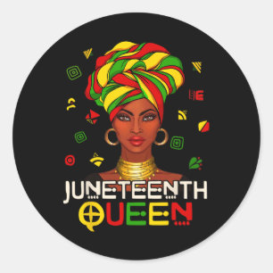 Melanin Black Queen Women Head Wrap Freedom Day Runder Aufkleber