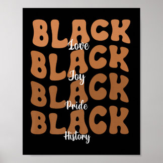 Melanin Black Women Black History Monat Retro Prem Poster