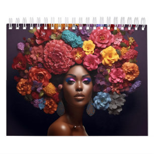Melanin-Blume aus schwarzem Melanin Kalender