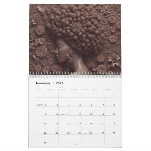 Melanin-Blume aus schwarzem Melanin Kalender