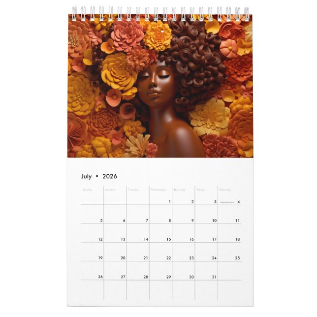 Melanin-Blume aus schwarzem Melanin Kalender (Jul 2026)