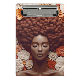 Melanin-Blume aus schwarzem Melanin Mini Klemmbrett