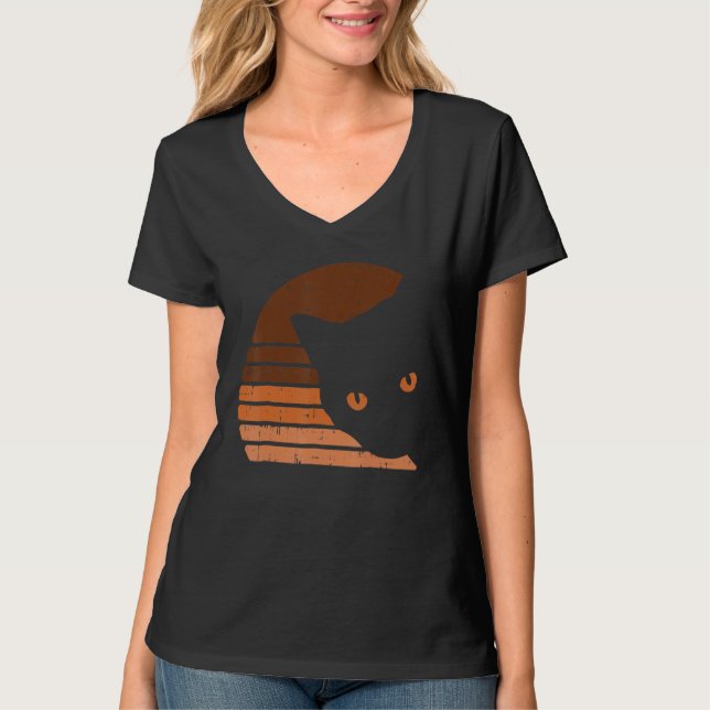 Melanin Cat Black History Month Retro BLM African  T-Shirt (Vorderseite)
