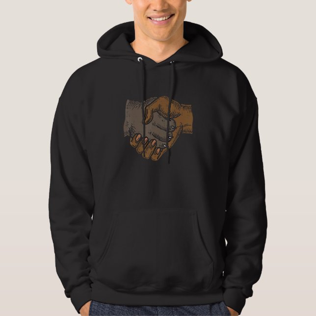 Melanin Cat Hand-Shake Black History Month BLM Kit Hoodie (Vorderseite)