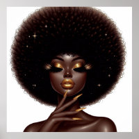 Melanin Chic Afro Beauty mit Gold Akzenten