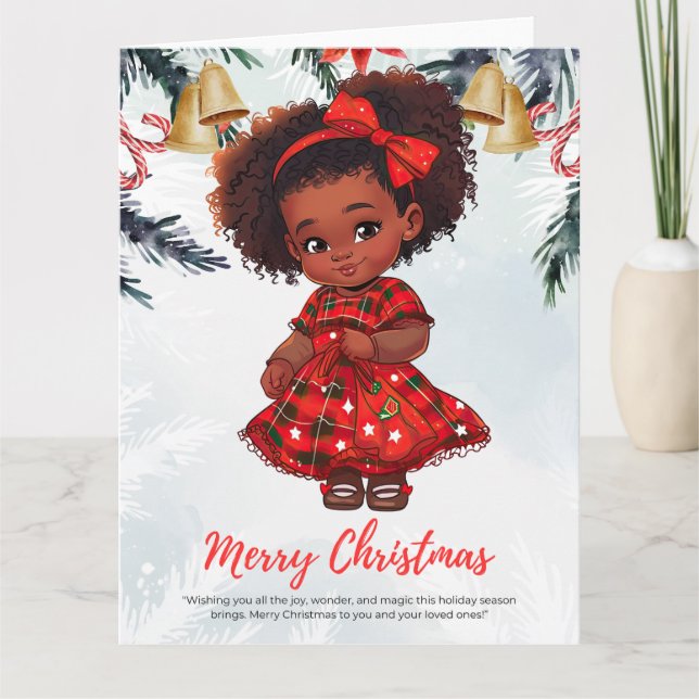 Melanin Christmas Black Girl Magic Xmas Magic Fun Karte (Vorderseite)