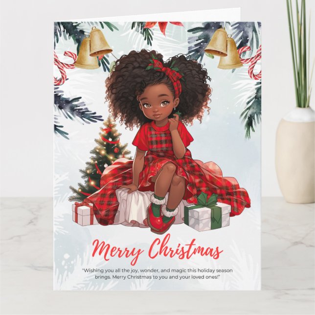 Melanin Christmas Black Girl Magic Xmas Magic Fun Karte (Vorderseite)