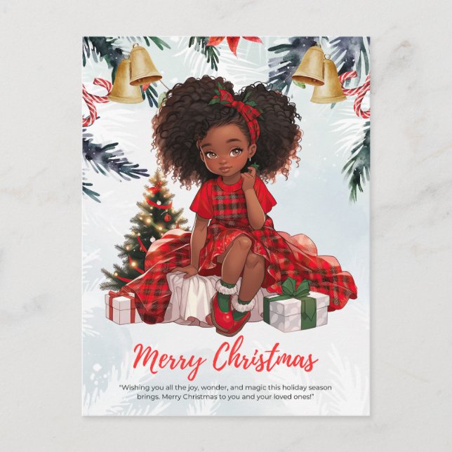 Melanin Christmas Black Girl Magic Xmas Magic Fun Postkarte (Vorderseite)