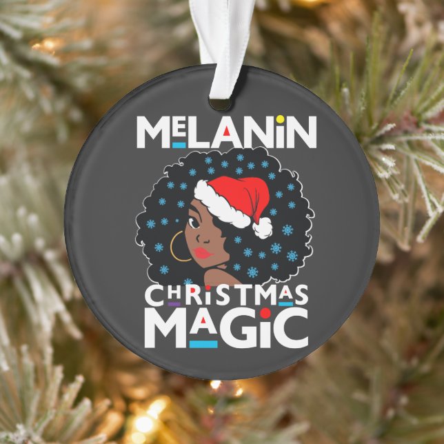 Melanin Christmas Magic Black Girl Woman Sista Ornament (Baum)