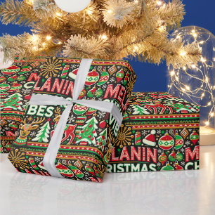 Melanin Christmas Vibes Geschenkpapier
