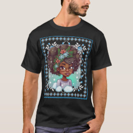 Melanin Christmas Winter Black Girl Magic Sista T- T-Shirt