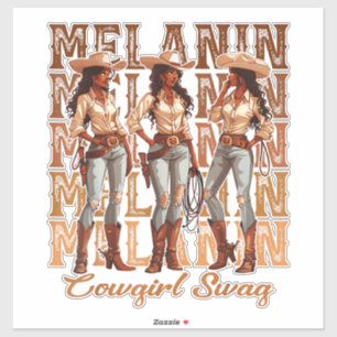Melanin Cowgirl Swag Aufkleber