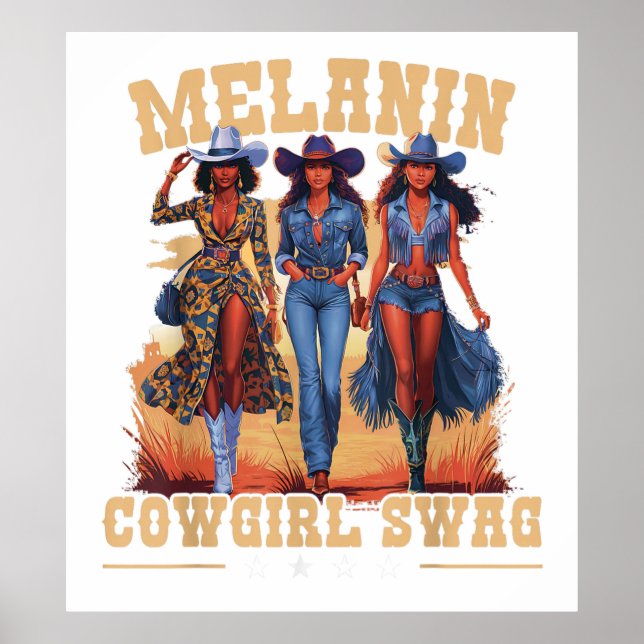 Melanin Cowgirl Swag Poster (Vorne)