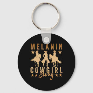 Melanin-Cowgirls Afrikanischer Melanin-Cowgirl-Swa Schlüsselanhänger