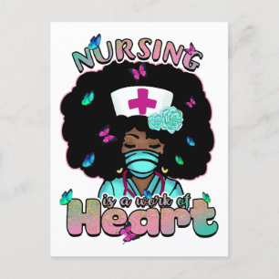 Melanin der Krankenschwester der schwarzen Kranken Feiertagspostkarte