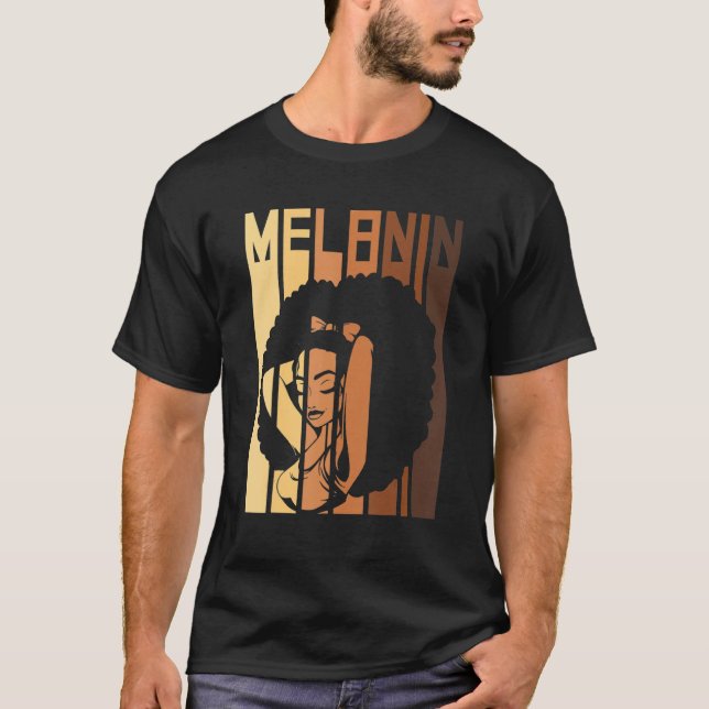 Melanin Every Shade Slays Black History Month Afri T-Shirt (Vorderseite)