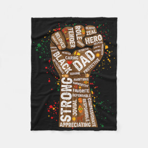 Melanin-Faust-Hand-Wortkunst Schwarzer König Afro- Fleecedecke
