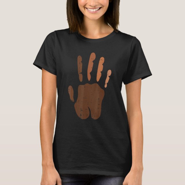 Melanin Hand Print Black History Month BLM African T-Shirt (Vorderseite)