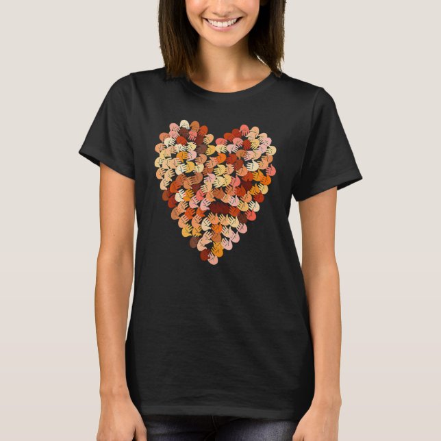 Melanin Hands Heart Black History Month Afro Frica T-Shirt (Vorderseite)