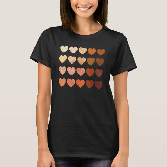 Melanin Herz Schwarze Geschichte Stolz für Frauen  T-Shirt (Vorderseite)
